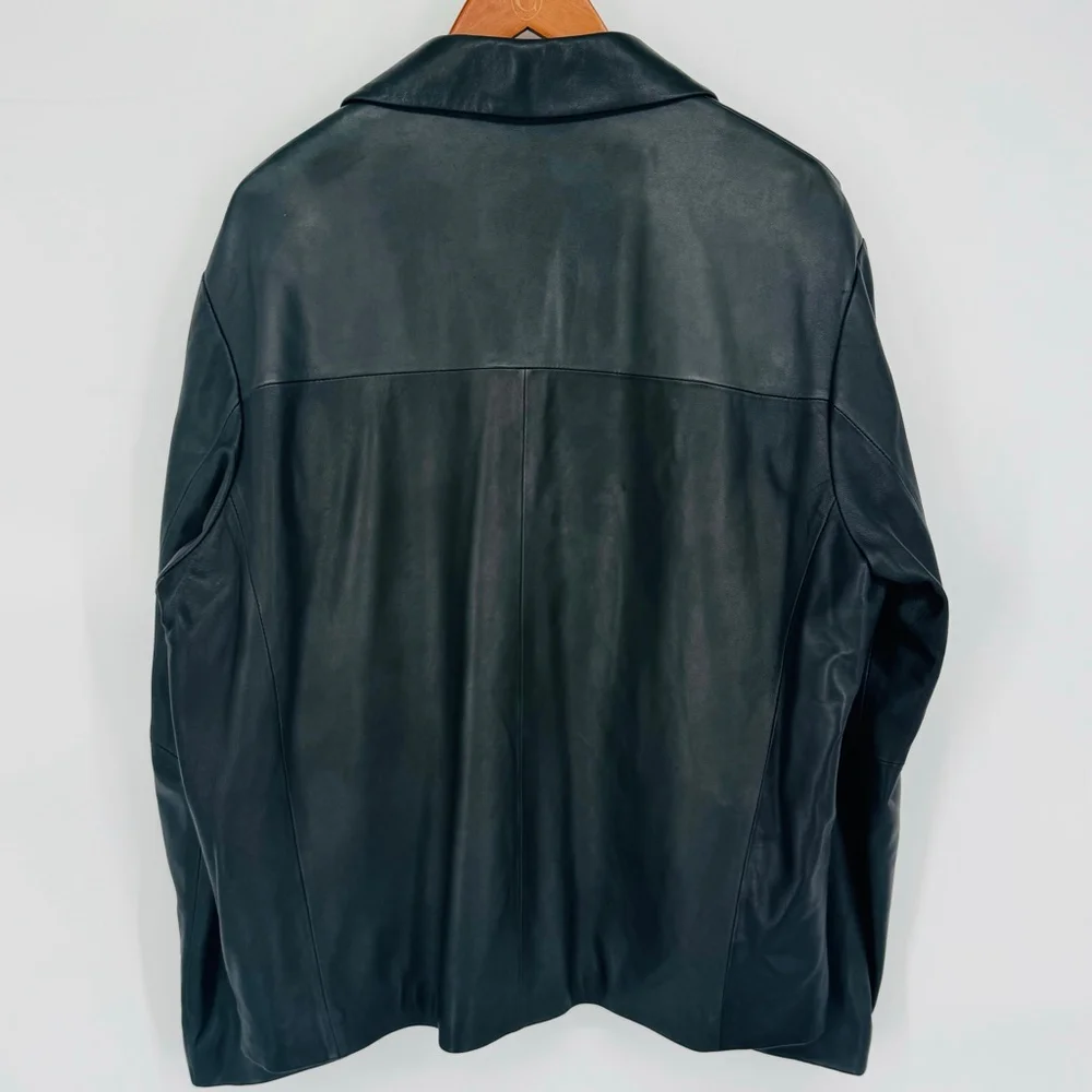 Robert Comstock Expedition Black Leather Jacket L